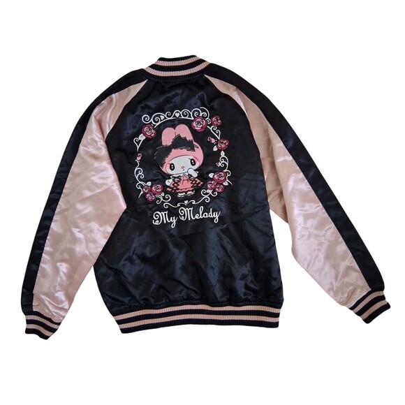 Sanrio Jackets & Blazers - Sanrio My Melody Embroidery Sukajan Jacket Satin Fabric Black Pink Japanese L